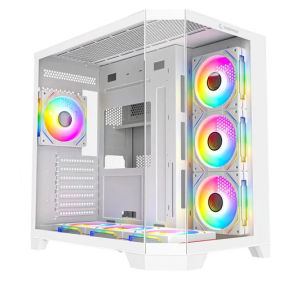 Rampage MEGA v1 Beyaz ARGB Tempered Glass 850W 80+ Bronze USB 3.0 ATX Mid Tower Kasa - Rampage