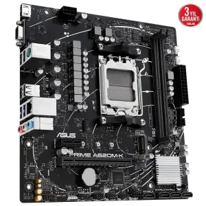 Asus PRIME A620M-K ARGB 6400mhz(OC) M.2 AM5 mATX DDR5 Anakart - 4
