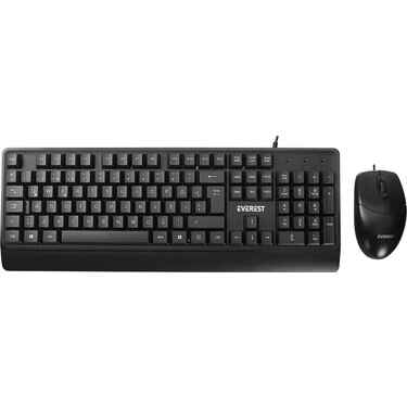 Everest KM-619 Siyah Kablolu Türkçe Q Klavye & Mouse Set - 2