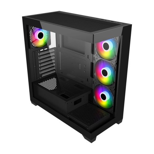 FSP M340 RGB Siyah Tempered Glass USB 3.0 650W 80+ mATX Mid Tower Kasa - 3