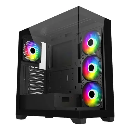 FSP M340 RGB Siyah Tempered Glass USB 3.0 650W 80+ mATX Mid Tower Kasa - 1