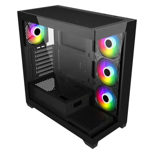 FSP M340 RGB Siyah Tempered Glass USB 3.0 650W 80+ mATX Mid Tower Kasa - 2