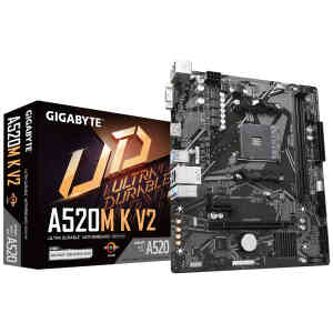 GIGABYTE A520M-K-V2 AM4 DDR4 SES GLAN HDMI/VGA SATA3 USB 3.2 mATX Anakart - 1