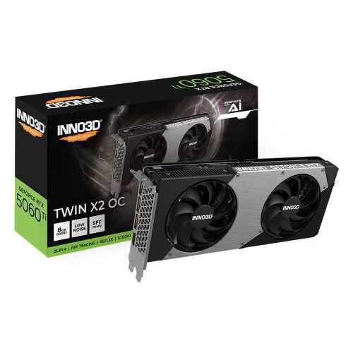 Inno3D RTX5060Ti 8GB Twin X2 OC 128Bit GDDR7 3xDP, HDMI - 1