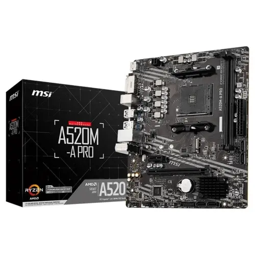 MSI A520M-A PRO 4600mhz(OC) M.2 AM4 maTX Anakart - 1