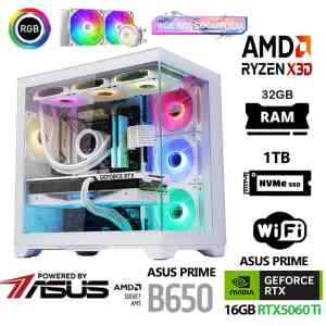 Prime Ryzen 7 7800X3D 32GB DDR5 Ram 1TB M.2 NVMe SSD 16GB RTX5060 Ti Sıvı Soğutmalı Masaüstü Oyuncu Bilgisayarı - Xaser