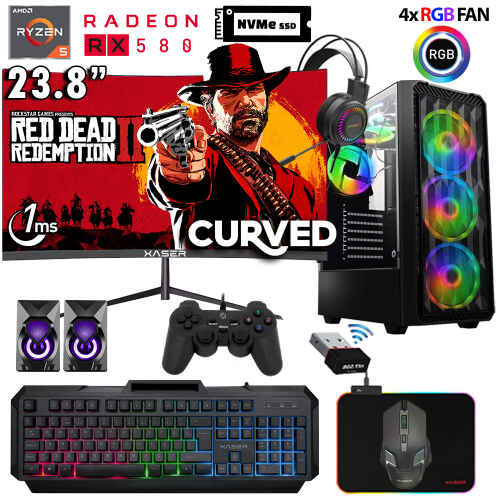 Xaser Armor X60 Ryzen 5 5500 32GB Ram 1TB M.2 NVMe SSD 8GB RX580 24
