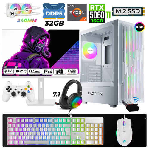 Xaser Astra X640 Ryzen 7 7700X 32GB DDR5 Ram 1TB M.2 NVMe SSD 16GB RTX5060 Ti Sıvı Soğutmalı 24,5