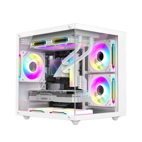 XASER BEYAZ CUBE 5X ARGB FAN TUŞ KONTROL 650W 80+ AKVARYUM KASA - 1