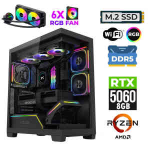 Xaser Clove X160 Ryzen 5 7500X3D 32GB DDR5 Ram 1TB M.2 NVMe SSD 8GB RTX5060 Sıvı Soğutmalı Oyuncu Bilgisayarı - XASER