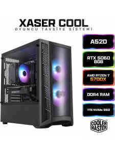 Xaser Cool X10 Ryzen 7 5700X 16GB Ram 1TB M.2 NVMe SSD 8GB RTX5060 Masaüstü Oyuncu Bilgisayarı - XASER