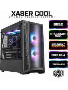 Xaser Cool X190 Ryzen 7 9800X3D 16GB DDR5 Ram 1TB M.2 NVMe SSD 16GB RTX5060Ti Sıvı Soğutmalı Oyuncu Bilgisayarı - XASER