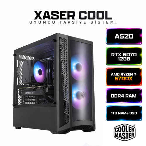 Xaser Cool X220 Ryzen 7 5700X 32GB Ram 1TB M.2 NVMe SSD 12GB RTX5070 Masaüstü Oyuncu Bilgisayarı - 1