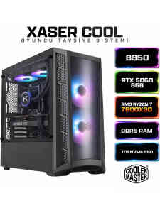 Xaser Cool X70 Ryzen 7 7800X3D 16GB DDR5 Ram 1TB M.2 NVMe SSD 8GB RTX5060 Sıvı Soğutmalı Oyuncu Bilgisayarı - XASER
