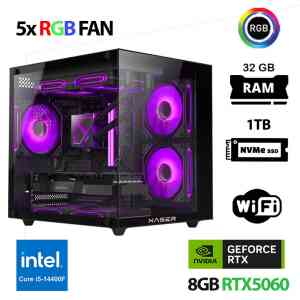 Xaser Cube X190 i5 14400F 32GB Ram 1TB M.2 NVMe SSD 8GB RTX5060 Masaüstü Oyuncu Bilgisayarı - Xaser