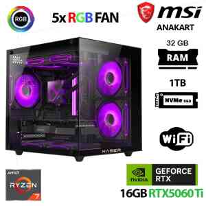 Xaser Cube X90 Ryzen 7 5700x 32GB Ram 1TB M.2 NVMe SSD 16GB RTX5060 Ti Masaüstü Oyuncu Bilgisayarı - Xaser