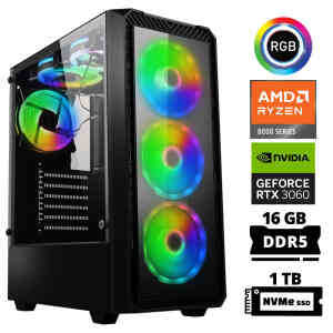 Xaser Delux X10 Ryzen 5 8400F 16GB DDR5 Ram 1TB M.2 NVMe SSD 12GB RTX3060 Masaüstü Oyuncu Bilgisayarı - XASER