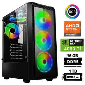 Xaser Delux X14 Ryzen 5 8400F 16GB DDR5 Ram 1TB M.2 NVMe SSD 8GB RTX4060 Ti Masaüstü Oyuncu Bilgisayarı - Xaser