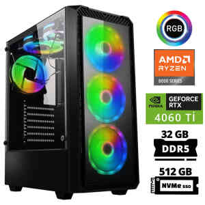 Xaser Delux X23 Ryzen 5 8400F 32GB DDR5 Ram 512GB M.2 NVMe SSD 8GB RTX4060 Ti Masaüstü Oyuncu Bilgisayarı - Xaser