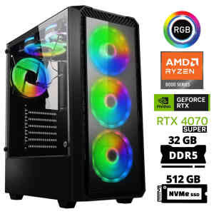 Xaser Delux X25 Ryzen 5 8400F 32GB DDR5 Ram 512GB M.2 NVMe SSD 12GB RTX4070 SUPER Oyuncu Tavsiye Sistem - Xaser