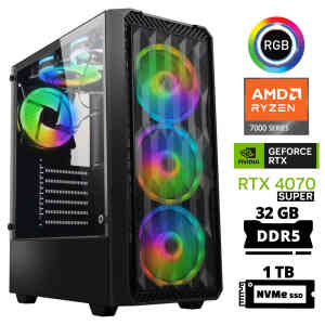 Xaser Delux X46 Ryzen 5 7500F 32GB DDR5 Ram 1TB M.2 NVMe SSD 12GB RTX4070 SUPER Oyuncu Tavsiye Sistem - Xaser