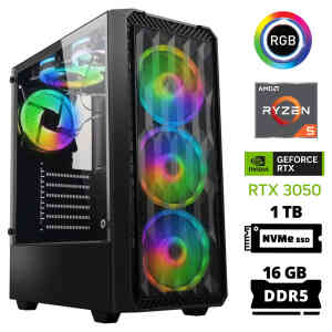 Xaser Delux X58 Ryzen 5 7600 16GB DDR5 Ram 1TB M.2 NVMe SSD 6GB RTX3050 Masaüstü Oyuncu Bilgisayarı - XASER