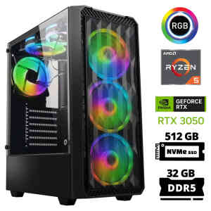 Xaser Delux X67 Ryzen 5 7600 32GB DDR5 Ram 512GB M.2 NVMe SSD 6GB RTX3050 Masaüstü Oyuncu Bilgisayarı - XASER