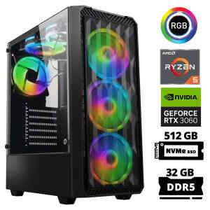 Xaser Delux X69 Ryzen 5 7600 32GB DDR5 Ram 512GB M.2 NVMe SSD 12GB RTX3060 Masaüstü Oyuncu Bilgisayarı - XASER