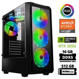 Xaser Delux X7 Ryzen 5 8400F 16GB DDR5 Ram 512GB M.2 NVMe SSD 6GB RTX3050 Masaüstü Oyuncu Bilgisayarı - XASER
