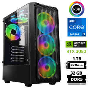 Xaser Delux X88 i7 14700F 32GB DDR5 Ram 1TB M.2 NVMe SSD 6GB RTX3050 Masaüstü Oyuncu Bilgisayarı - XASER