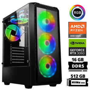 Xaser Delux X9 Ryzen 5 8400F 16GB DDR5 Ram 512GB M.2 NVMe SSD 12GB RTX3060 Masaüstü Oyuncu Bilgisayarı - XASER