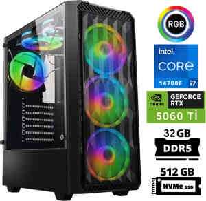 Xaser Delux X93 i7 14700F 32GB DDR5 Ram 512GB M.2 NVMe SSD 8GB RTX5060 Ti Masaüstü Oyuncu Bilgisayarı - XASER