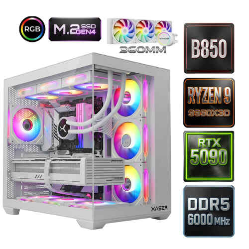 Xaser Diamond x3 Ryzen 9 9950X3D 32GB Ram 1TB M.2 NVMe SSD 32GB RTX5090 Oyuncu Tavsiye Sistem - 1