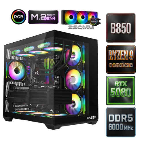 Xaser Diamond x8 Ryzen 9 9950X3D 32GB Ram 1TB M.2 NVMe SSD 16GB RTX5080 Oyuncu Tavsiye Sistem - 1