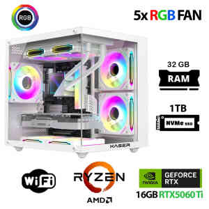 Xaser Eco X190 Ryzen 5 8400F 32GB DDR5 Ram 1TB M.2 NVMe SSD 16GB RTX5060Ti Oyuncu Masaüstü Bilgisayarı - Xaser