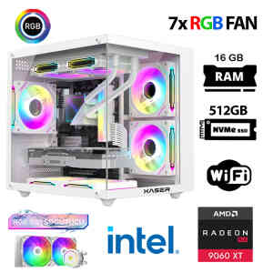 Xaser Eco X30 i9 14900KF 16GB DDR5 Ram 512GB M.2 NVMe SSD 16GB RX9060 XT Sıvı Soğutmalı Masaüstü Oyuncu Bilgisayarı - Xaser