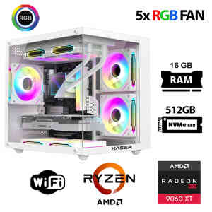 Xaser Eco X60 Ryzen 5 5500 16GB Ram 512GB M.2 NVMe SSD 16GB RX9060 XT Oyuncu Masaüstü Bilgisayarı - Xaser