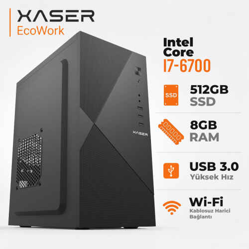 Xaser EcoWork XSR19 i7 6700 8GB Ram 512GB SSD Masaüstü Ofis Bilgisayarı - 1