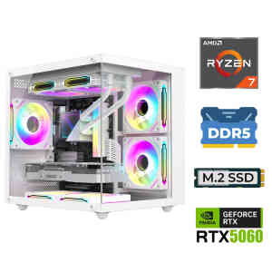 Xaser Elite X100 Ryzen 7 7800X3D 32GB DDR5 Ram 1TB M.2 NVMe SSD 8GB RTX5060 Sıvı Soğutmalı Masaüstü Oyuncu Bilgisayarı - Xaser