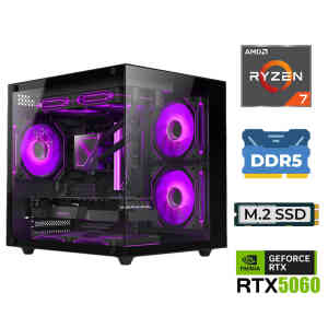 Xaser Elite X110 Ryzen 7 7800X3D 16GB DDR5 Ram 1TB M.2 NVMe SSD 8GB RTX5060 Sıvı Soğutmalı Masaüstü Oyuncu Bilgisayarı - Xaser