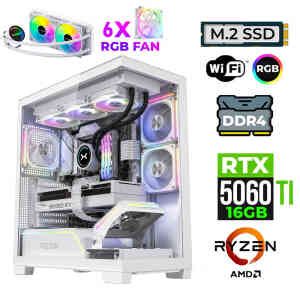 Xaser Fade X40 Ryzen 7 5700X 32GB Ram 1TB M.2 NVMe SSD 16GB RTX5060Ti Sıvı Soğutmalı Oyuncu Bilgisayarı - Xaser