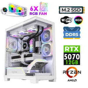 Xaser JETT X60 Ryzen 5 7500F 16GB DDR5 Ram 1TB M.2 NVMe SSD 12GB RTX5070 Sıvı Soğutmalı Oyuncu Bilgisayarı - XASER