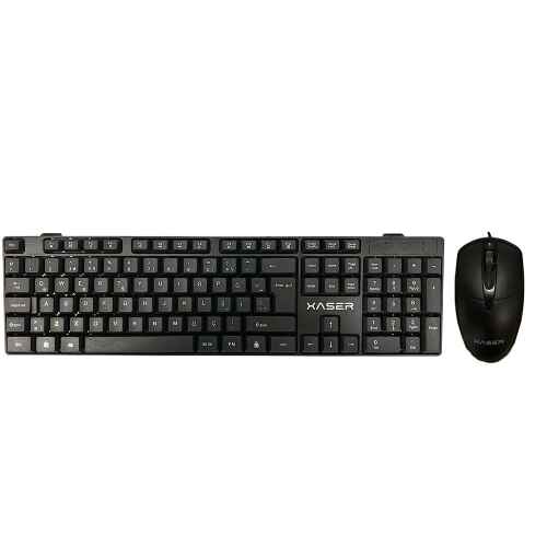 XASER KM-881 Siyah USB Combo Q Standart Klavye + Mouse Set - 1