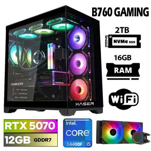 Xaser Lexus x180 i5 14400F 16GB DDR5 Ram 2TB M.2 NVMe SSD 12GB RTX5070 Sıvı Soğutmalı Oyuncu Bilgisayar - 1