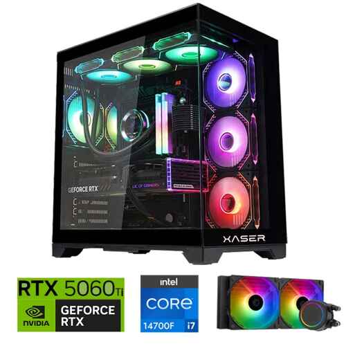 Xaser Lexus x370 i7 14700F 32GB DDR5 Ram 2TB M.2 NVMe SSD 8GB RTX5060 Ti Sıvı Soğutmalı Oyuncu Bilgisayar - 1
