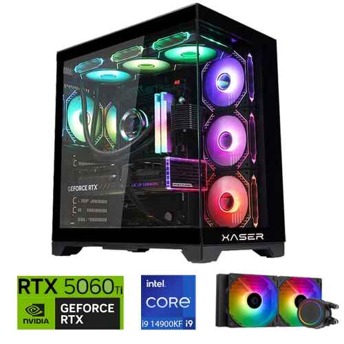 Xaser Lexus x400 i9 14900KF 16GB DDR5 Ram 2TB M.2 NVMe SSD 8GB RTX5060 Ti Sıvı Soğutmalı Oyuncu Bilgisayar - 1