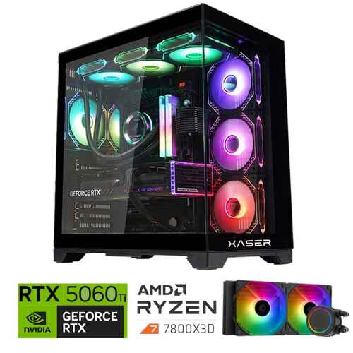 Xaser Lexus x450 Ryzen 7 7800X3D 32GB DDR5 Ram 2TB M.2 NVMe SSD 8GB RTX5060 Ti Sıvı Soğutmalı Oyuncu Bilgisayar - 1