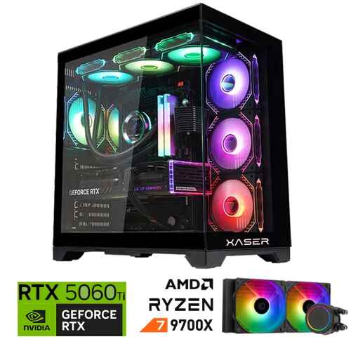 Xaser Lexus x490 Ryzen 7 9700X 32GB DDR5 Ram 2TB M.2 NVMe SSD 8GB RTX5060 Ti Sıvı Soğutmalı Oyuncu Bilgisayar - 1