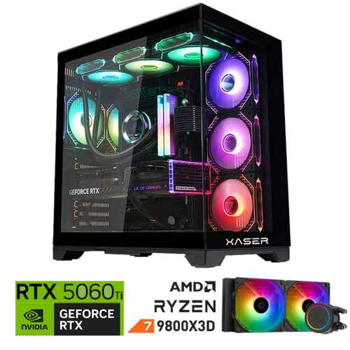 Xaser Lexus x530 Ryzen 7 9800X3D 32GB DDR5 Ram 2TB M.2 NVMe SSD 8GB RTX5060 Ti Sıvı Soğutmalı Oyuncu Bilgisayar - 1