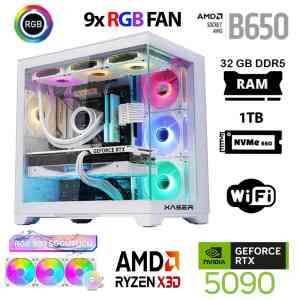 Xaser Lexus x840 Ryzen 7 7800X3D 32GB DDR5 Ram 1TB M.2 NVMe SSD 32GB RTX5090 Oyuncu Tavsiye Sistem - XASER